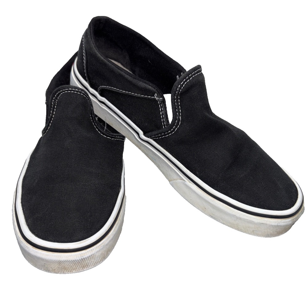 Vans Shoes Womens 9 Asher Slip On Sneakers Black Canvas Comfort 500714